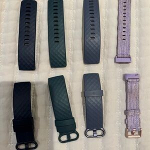 Fitbit Charge 3 watch bands - set of THREE : Blue/Gray, Grey and Purple.